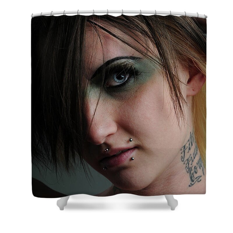 Girl Shower Curtain featuring the photograph Blue Four by Robert WK Clark