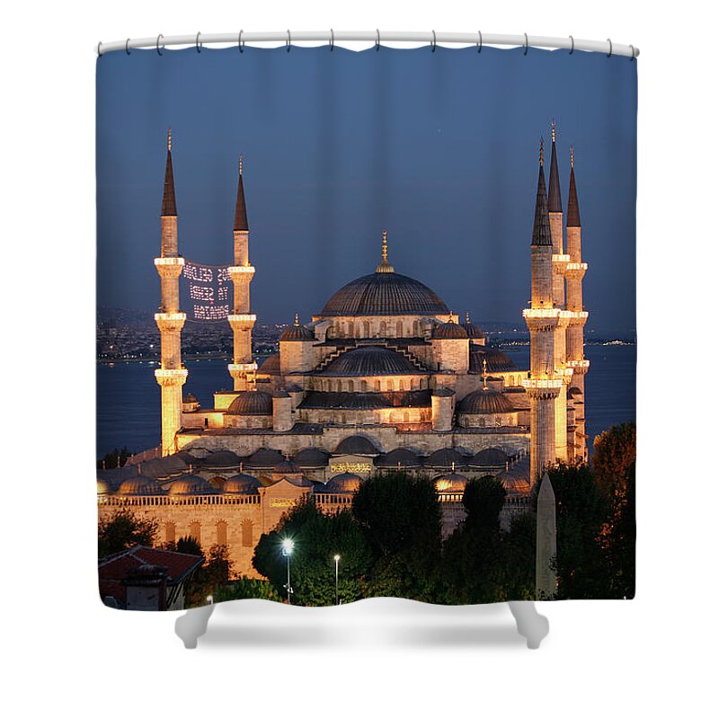 Istanbul Shower Curtain featuring the photograph Blue Mosque In Istanbul by Ayse Topbas