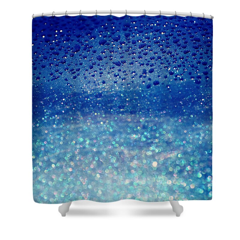 Droplets Shower Curtain featuring the photograph Blue Rain by Robin Dickinson