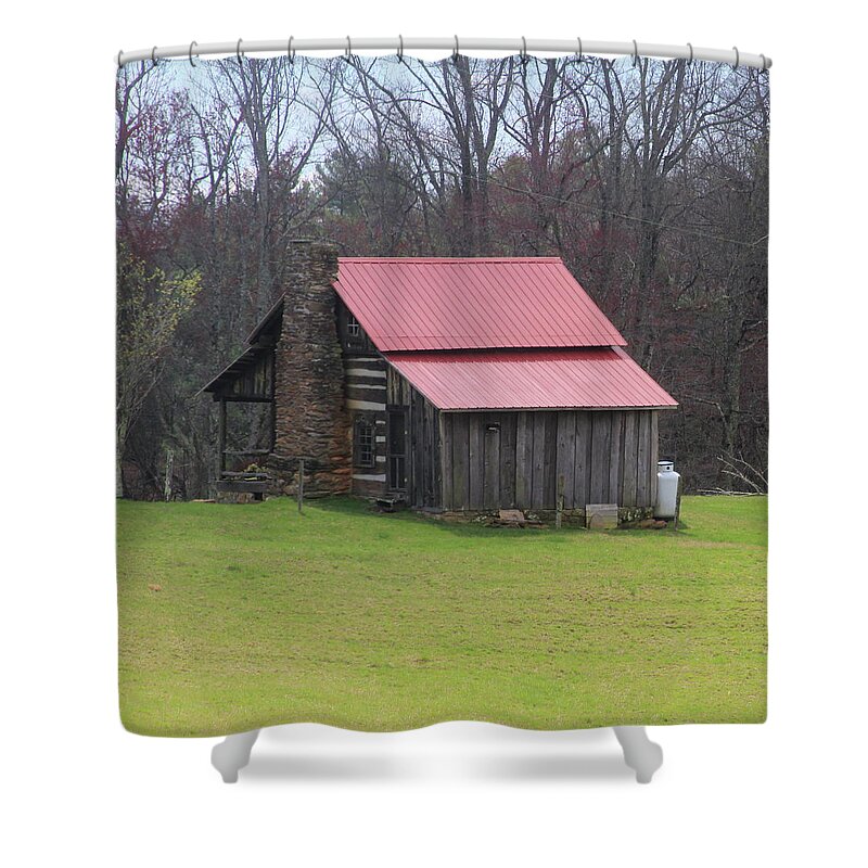 Nature Barn Scene With Falling Down House Shower Curtains