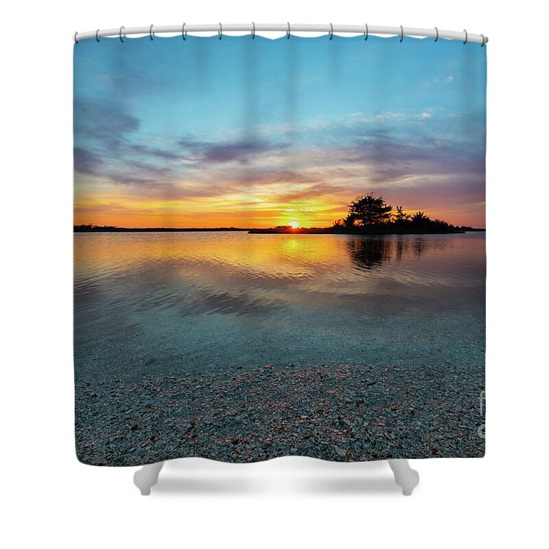 Sunset Shower Curtain featuring the photograph Blue Shimmer by Michael Ver Sprill