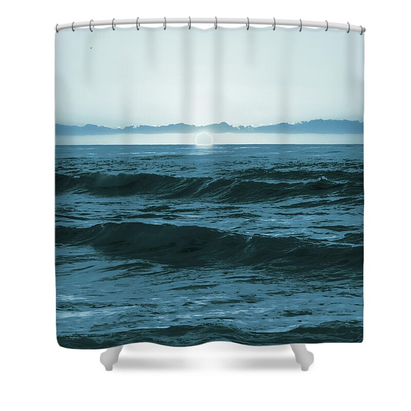  Blue Shower Curtain featuring the photograph Blue Sunset by Local Snaps Photography