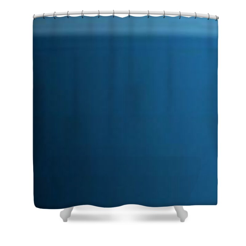 Oil Shower Curtain featuring the painting Blue Totem by Matteo TOTARO