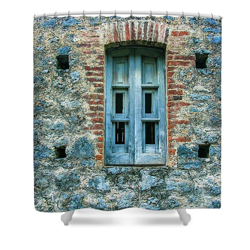 Window Shower Curtain featuring the photograph Blue Window by Leslie Struxness