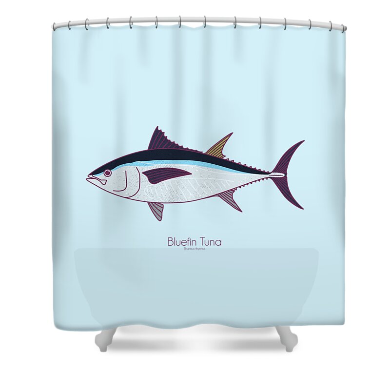 Bluefin Tuna Shower Curtain featuring the digital art Bluefin Tuna by Kevin Putman