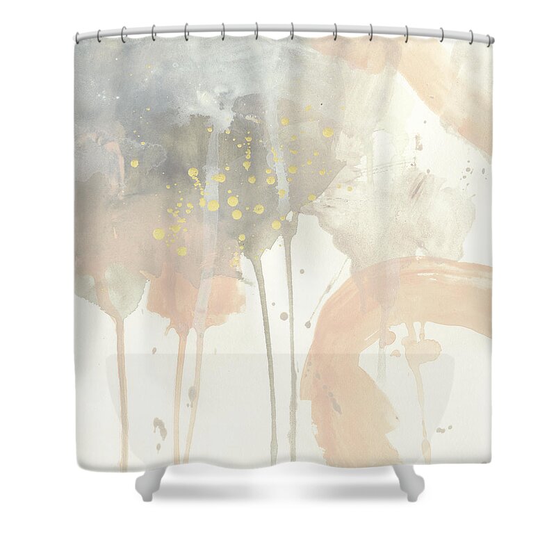 Abstract Shower Curtain featuring the painting Blush Beacon I by June Erica Vess