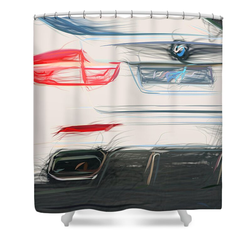 Bmw Shower Curtain featuring the digital art Bmw X6 Drawing by CarsToon Concept