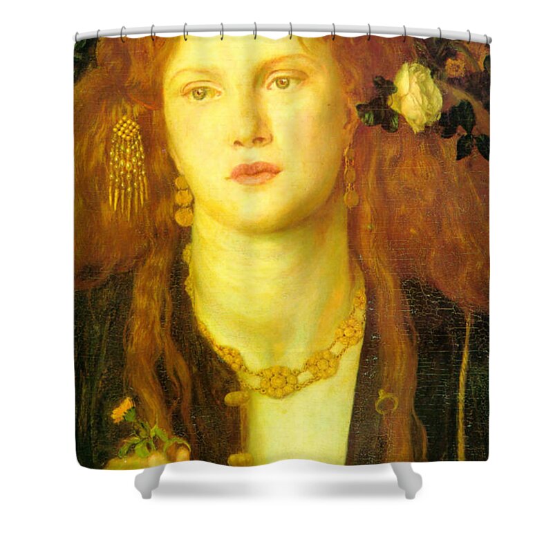 Pre-raphaelite Shower Curtain featuring the painting Bocca Baciata; the kissed Mouth by Dante Gabriel Rossetti