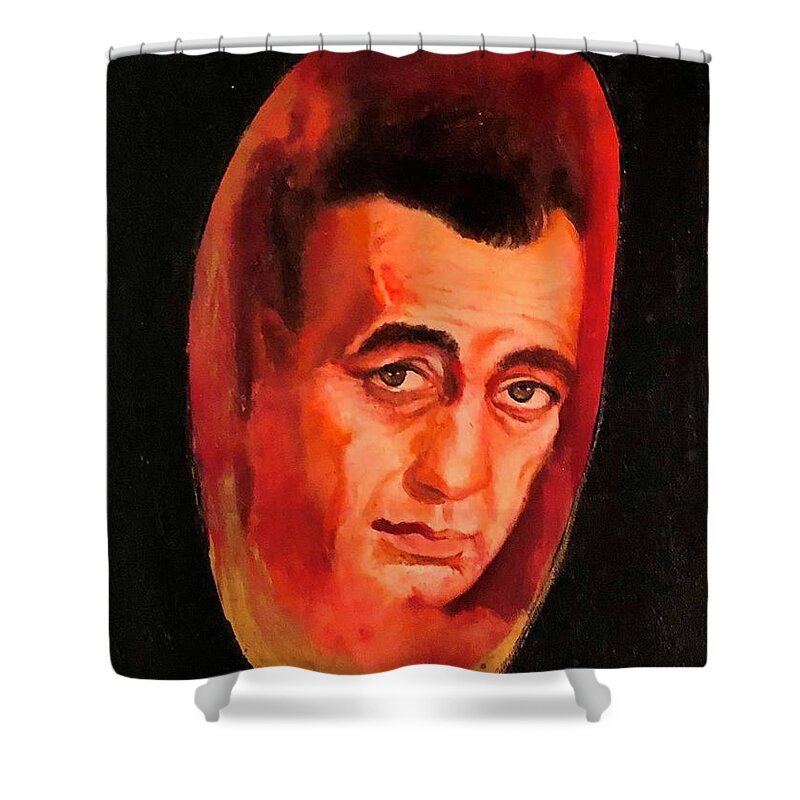 Humphreybogart Shower Curtain featuring the painting Bogey by Jordana Sands