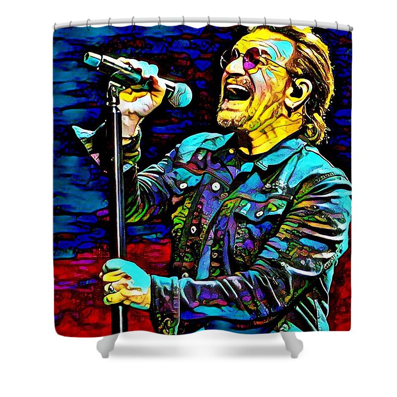 Celebrity Shower Curtain featuring the photograph BoNo by Don Columbus