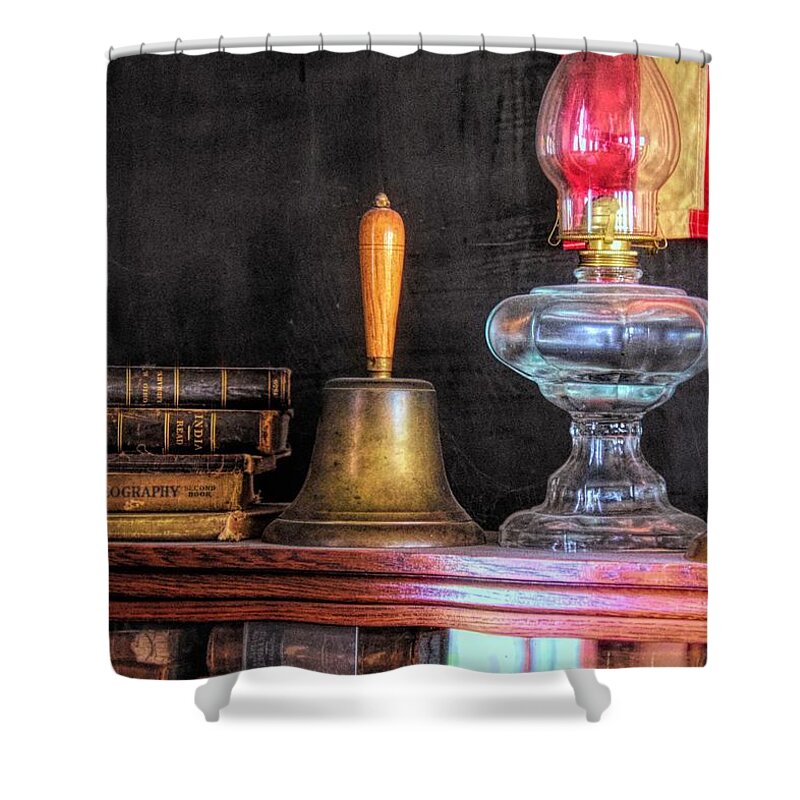  Shower Curtain featuring the photograph Books and Bells by Jack Wilson