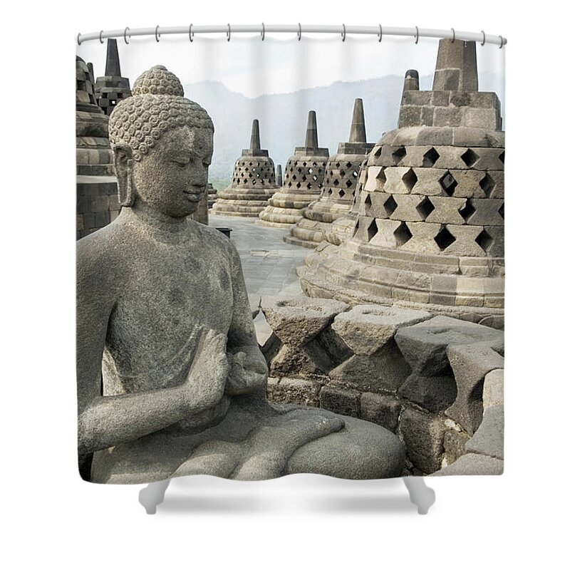 Art Shower Curtain featuring the photograph Borobudur Java Indonesia by Lp7