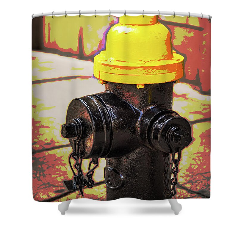 Boston Shower Curtain featuring the digital art Boston Fire Hydrant by Lorraine Cosgrove