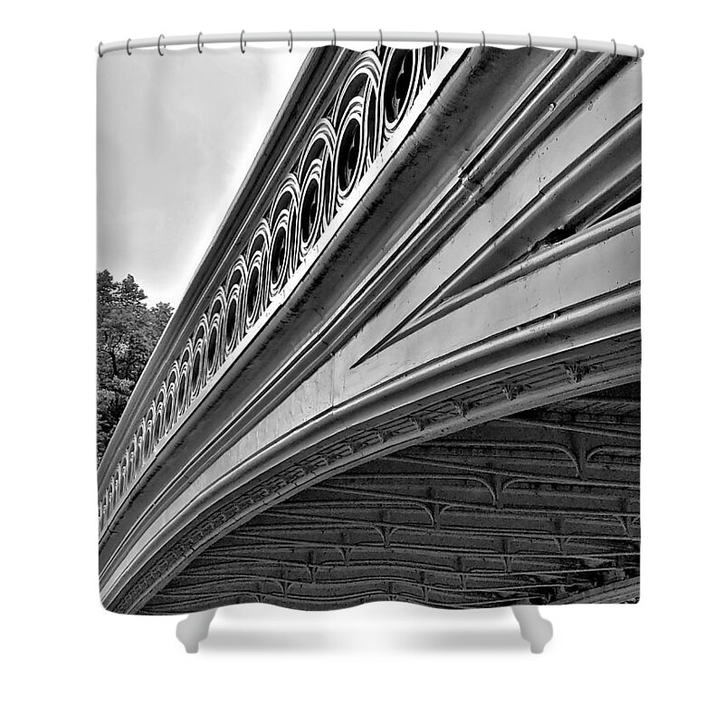 Abstract Art Shower Curtain featuring the photograph Bow Bridge Side B W by Rob Hans