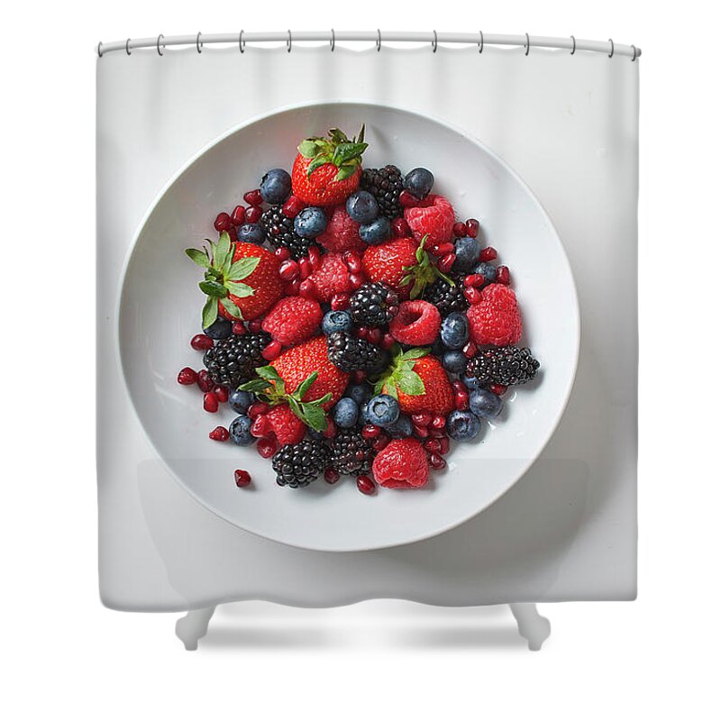 Superfood Shower Curtain featuring the photograph Bowl of Berries by Cuisine at Home