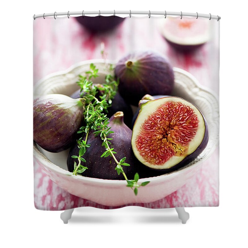 Outdoors Shower Curtain featuring the photograph Bowl Of Figs by Verdina Anna