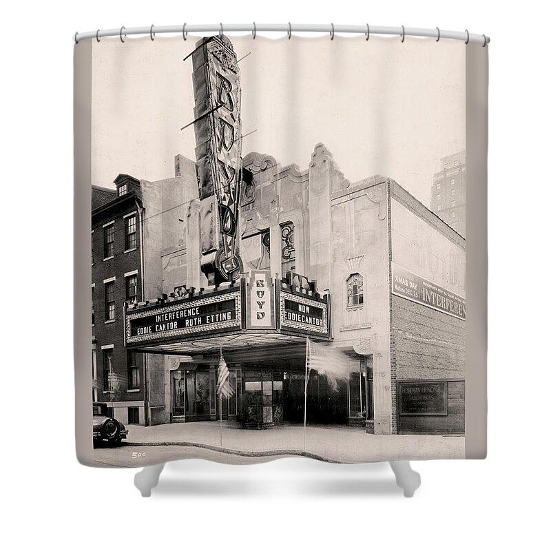 Interference Shower Curtain featuring the photograph Boyd Theater by E C Luks
