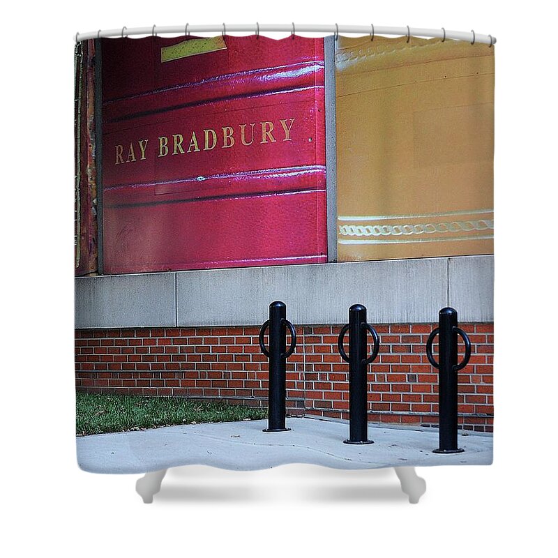 Bicycle Shower Curtain featuring the photograph Bradbury Bike Racks by Glory Ann Penington