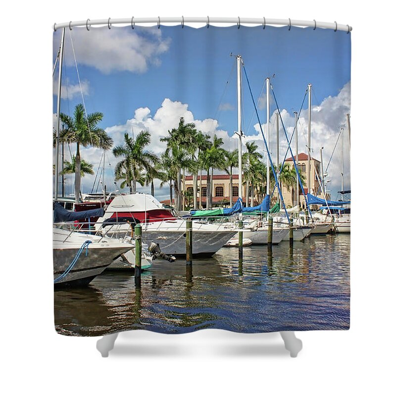 Downtown Bradenton Shower Curtain featuring the photograph Bradenton Florida Waterfront 4 by HH Photography of Florida