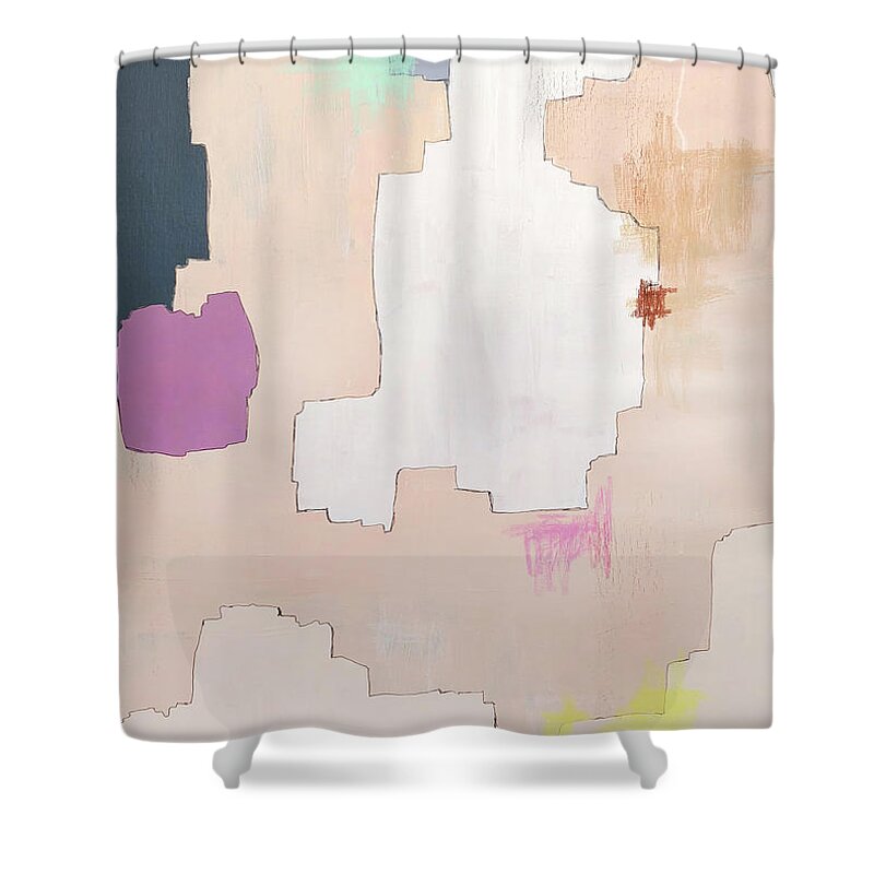 Abstract Shower Curtain featuring the painting Brdr02 by Cortney Herron