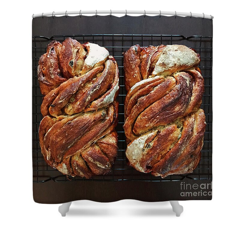 Bread Shower Curtain featuring the photograph Breakfast Sourdough Swirls by Amy E Fraser