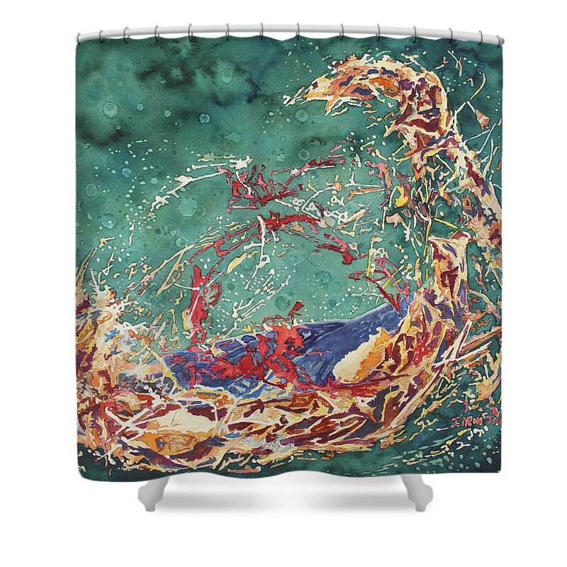 Empty Nest Shower Curtain featuring the painting Breaking Out Empty Nest IV by Jenny Armitage
