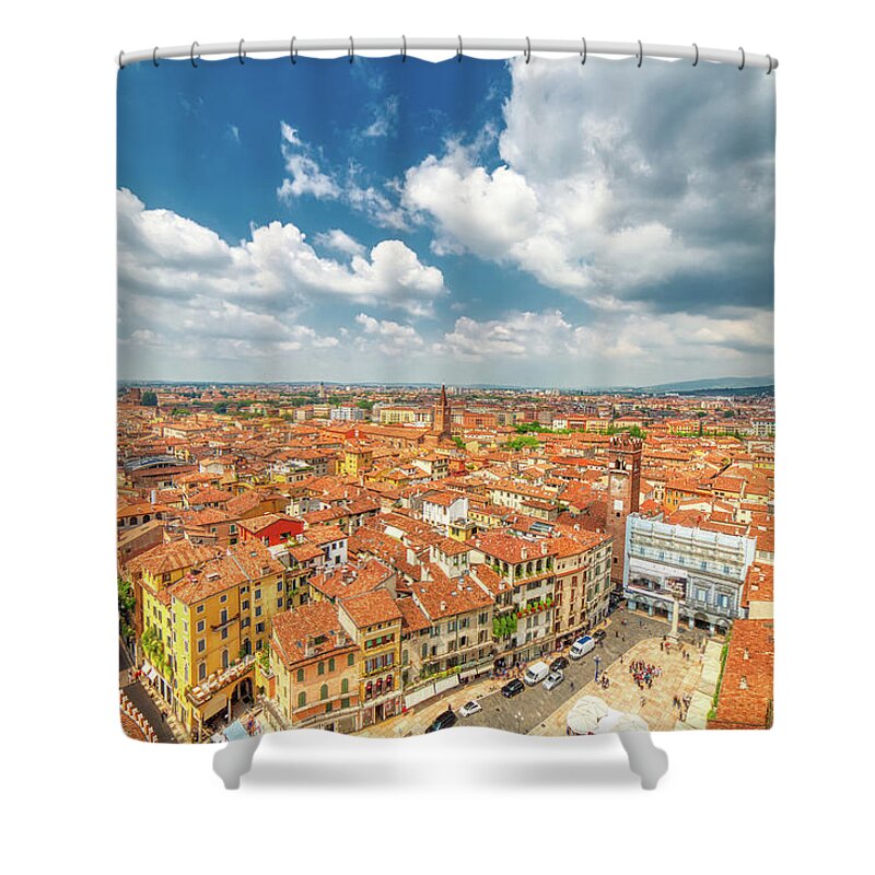 Italy Shower Curtain featuring the photograph Breathtaking cityscape of Verona in Italy by Vivida Photo PC