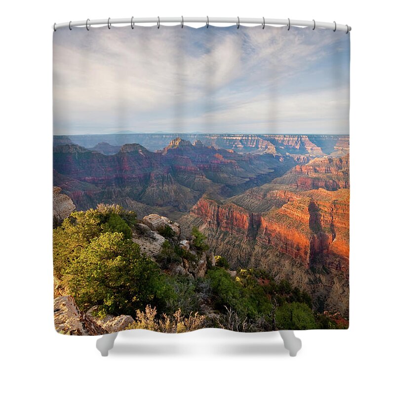 Arizona Shower Curtain featuring the photograph Bright Angel Canyon at Sunrise by Jeff Goulden