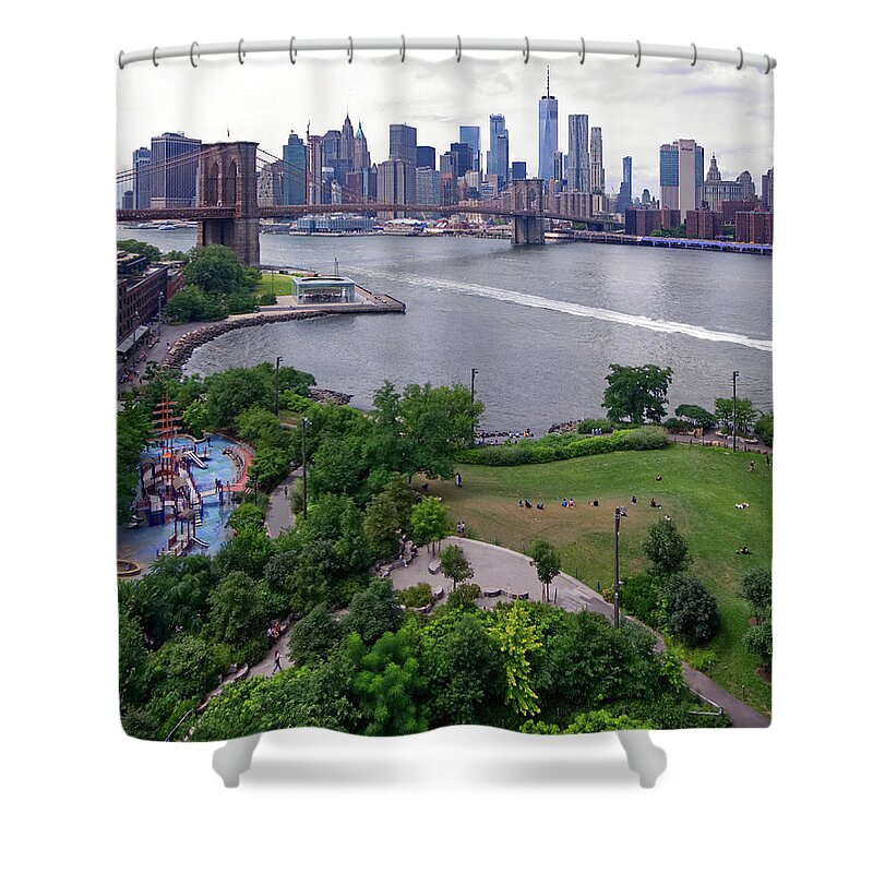 Brooklyn Bridge Park Shower Curtain featuring the photograph Brooklyn Bridge Park by S Paul Sahm