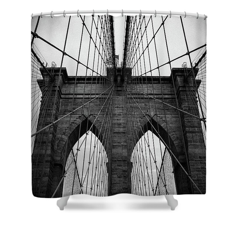 America Shower Curtain featuring the photograph Brooklyn bridge Wall art by Andy Myatt