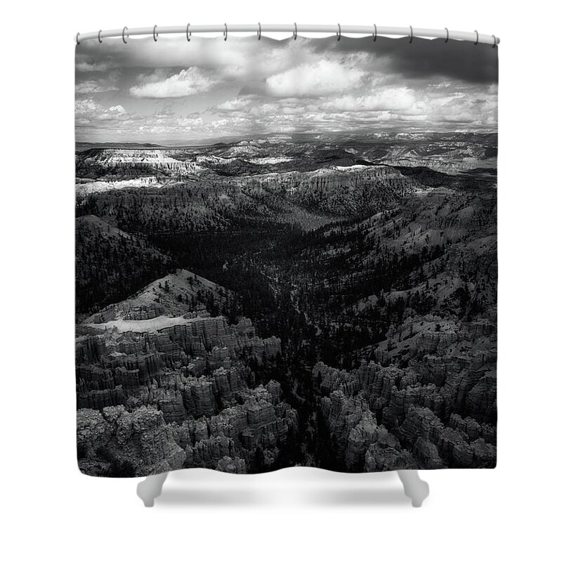 B&w Shower Curtain featuring the photograph Bryce Canyon BnW by Izet Kapetanovic
