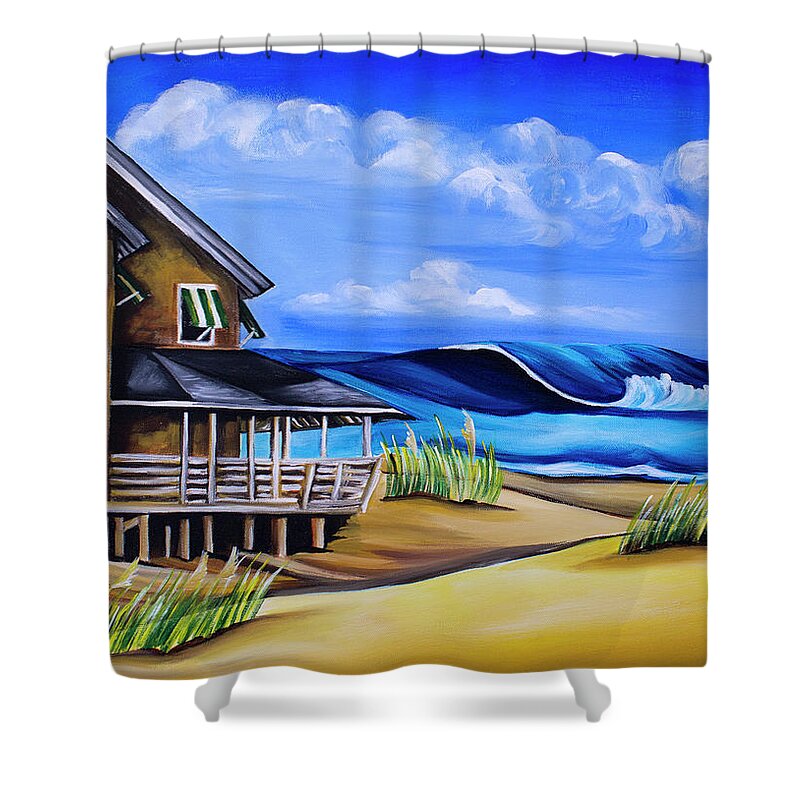 Nags Head Shower Curtain featuring the painting Buchanan Cottage No 06 by Barbara Noel