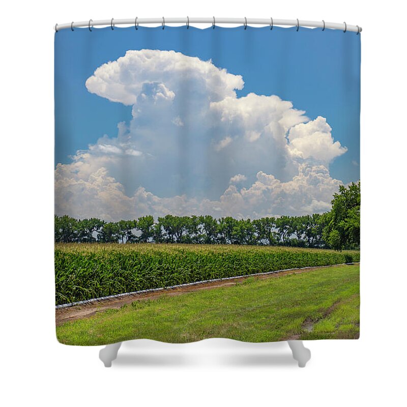 Nebraskasc Shower Curtain featuring the photograph Building Pulse Storms over Kansas 013 by NebraskaSC