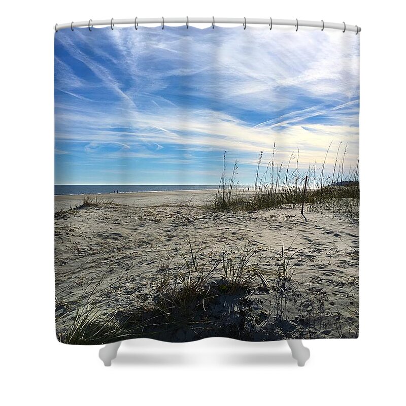 Sand Dunes Shower Curtain featuring the photograph Burke's Beach Sand Dunes by Dennis Schmidt
