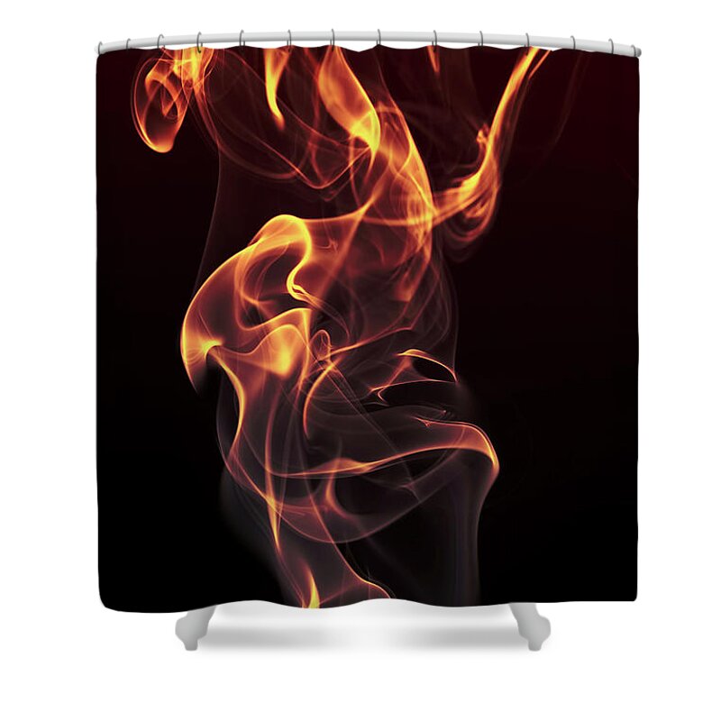 Curve Shower Curtain featuring the photograph Burning Smoke Series by Vasiliki