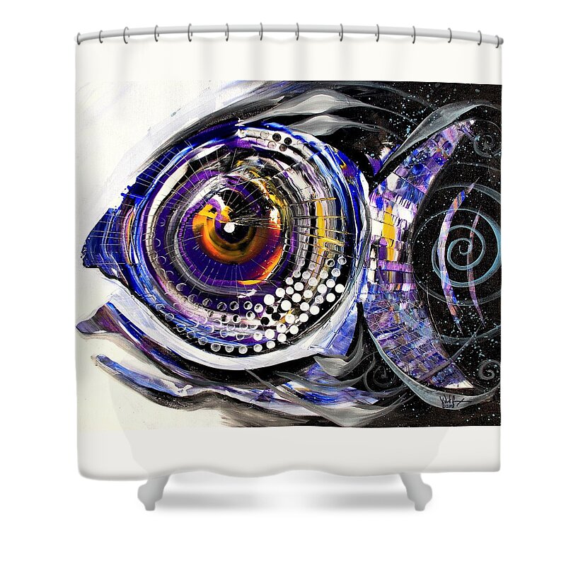 Fish Shower Curtain featuring the painting Business Casual Fish by J Vincent Scarpace