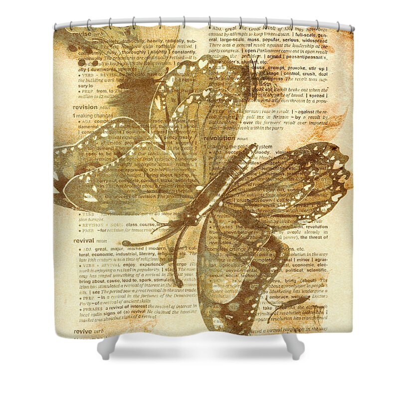 Vintage Shower Curtain featuring the photograph Butterfly antiquities by Jorgo Photography