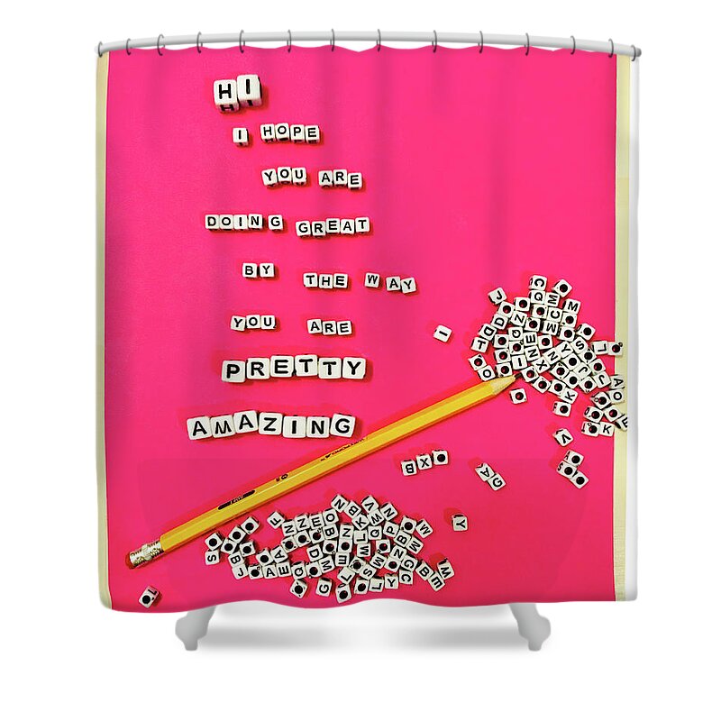 Hot Pink Shower Curtain featuring the photograph By The Way by Ashley Rice