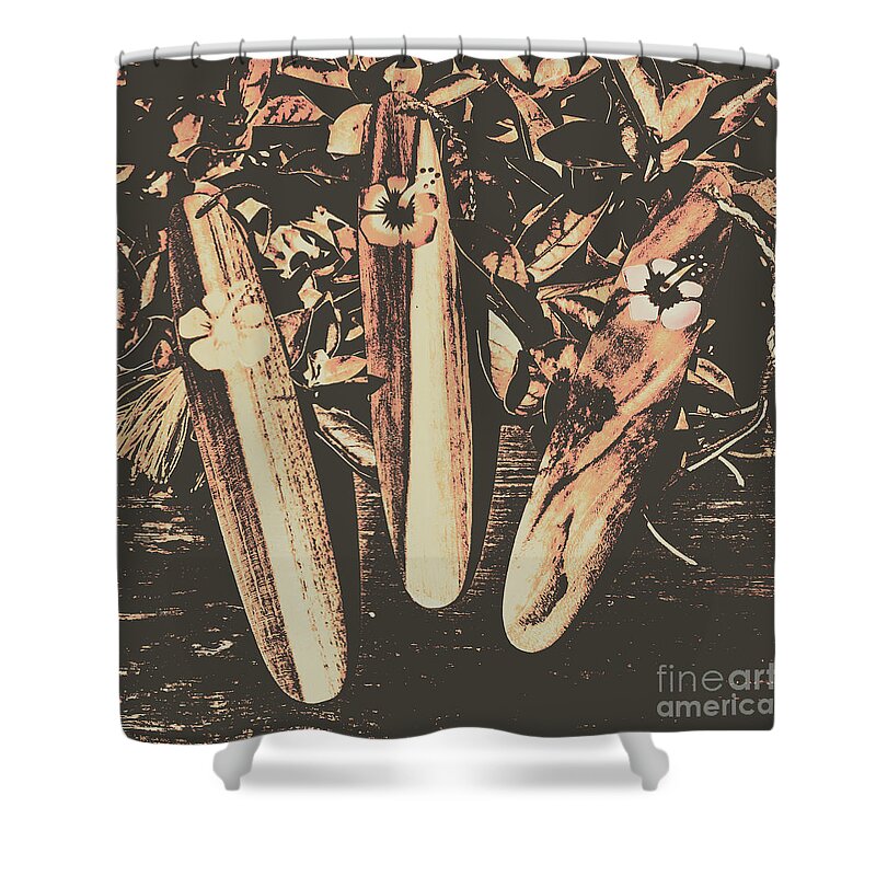 Surf Shower Curtain featuring the photograph Bygone boarding by Jorgo Photography