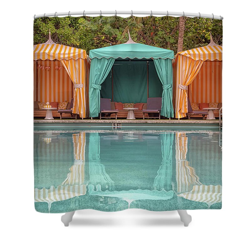 Cabana Shower Curtain featuring the photograph Cabanas by Alison Frank