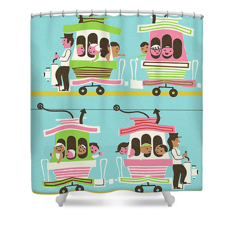 Cable Cars Shower Curtains