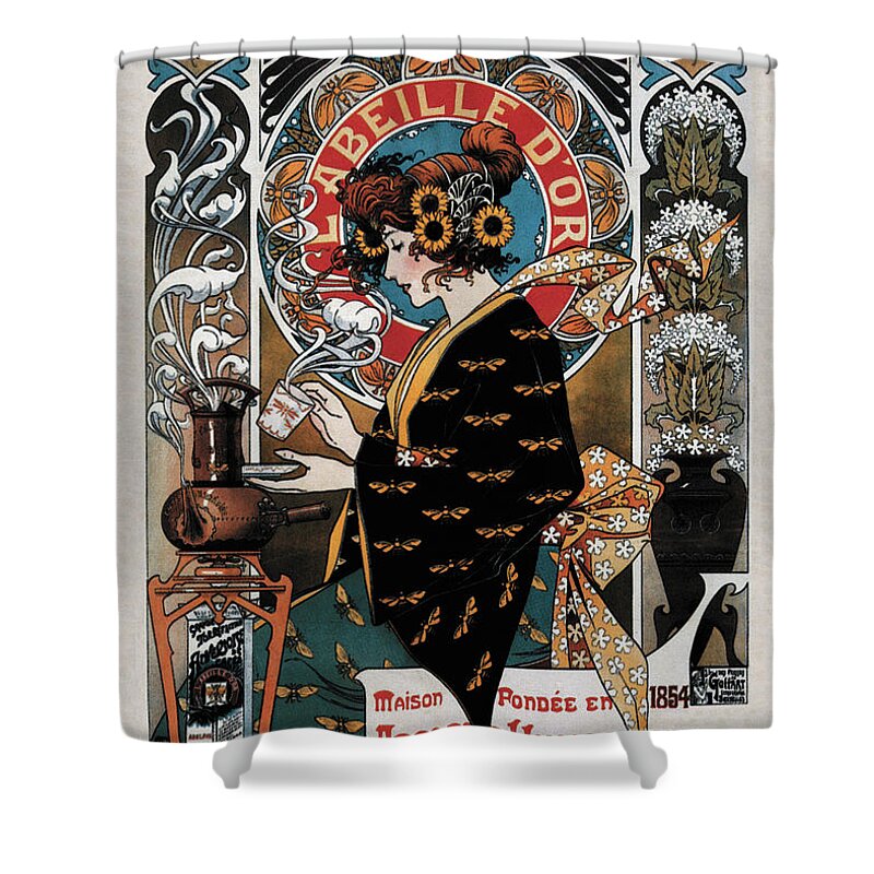Coffee Shower Curtain featuring the painting Cafes Torrefies by Henri Privat-Livemont