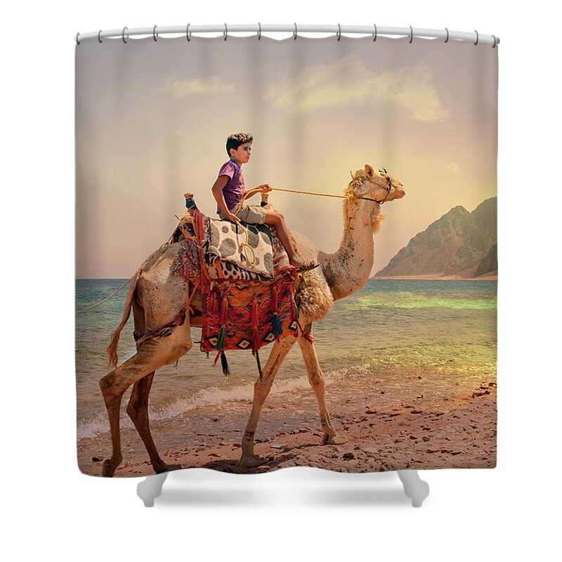 Camel Shower Curtain featuring the photograph Camel by Gouzel -