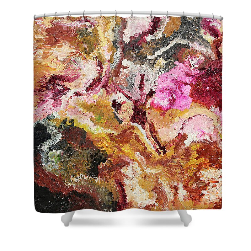 Fusionart Shower Curtain featuring the painting Camellia by Ralph White
