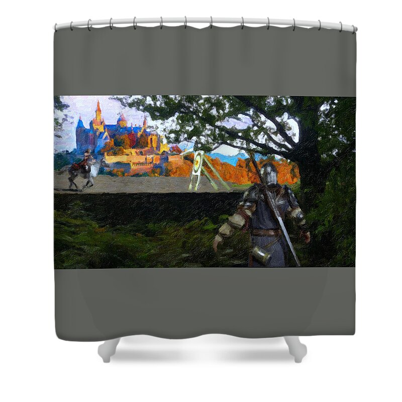 Edit This #4 Shower Curtain featuring the digital art Camelot by David Zimmerman