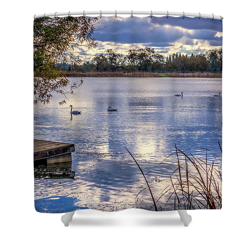 Cameron Park Shower Curtain featuring the photograph Cameron Park Lake by Steph Gabler