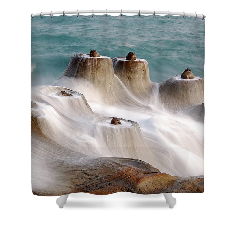 Taiwan Shower Curtain featuring the photograph Candle Shaped Rock by Maxchu