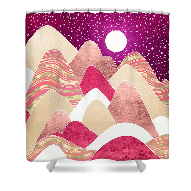Candyland Shower Curtain featuring the digital art Candyland Vista by Spacefrog Designs