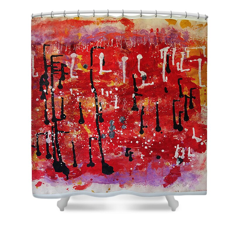  Shower Curtain featuring the painting Caos 01 by Giuseppe Monti