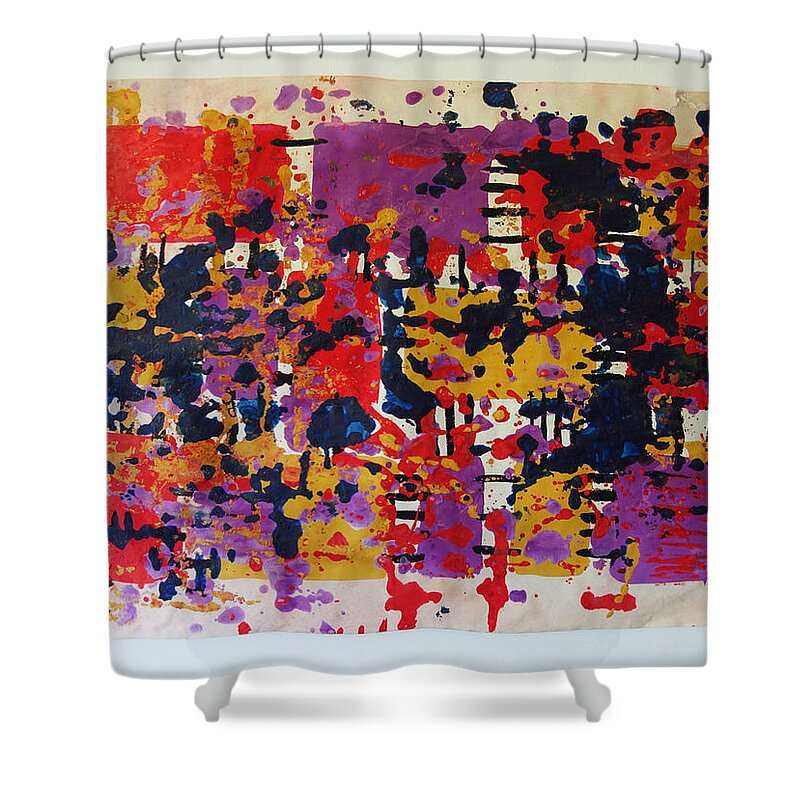  Shower Curtain featuring the painting Caos 04 by Giuseppe Monti
